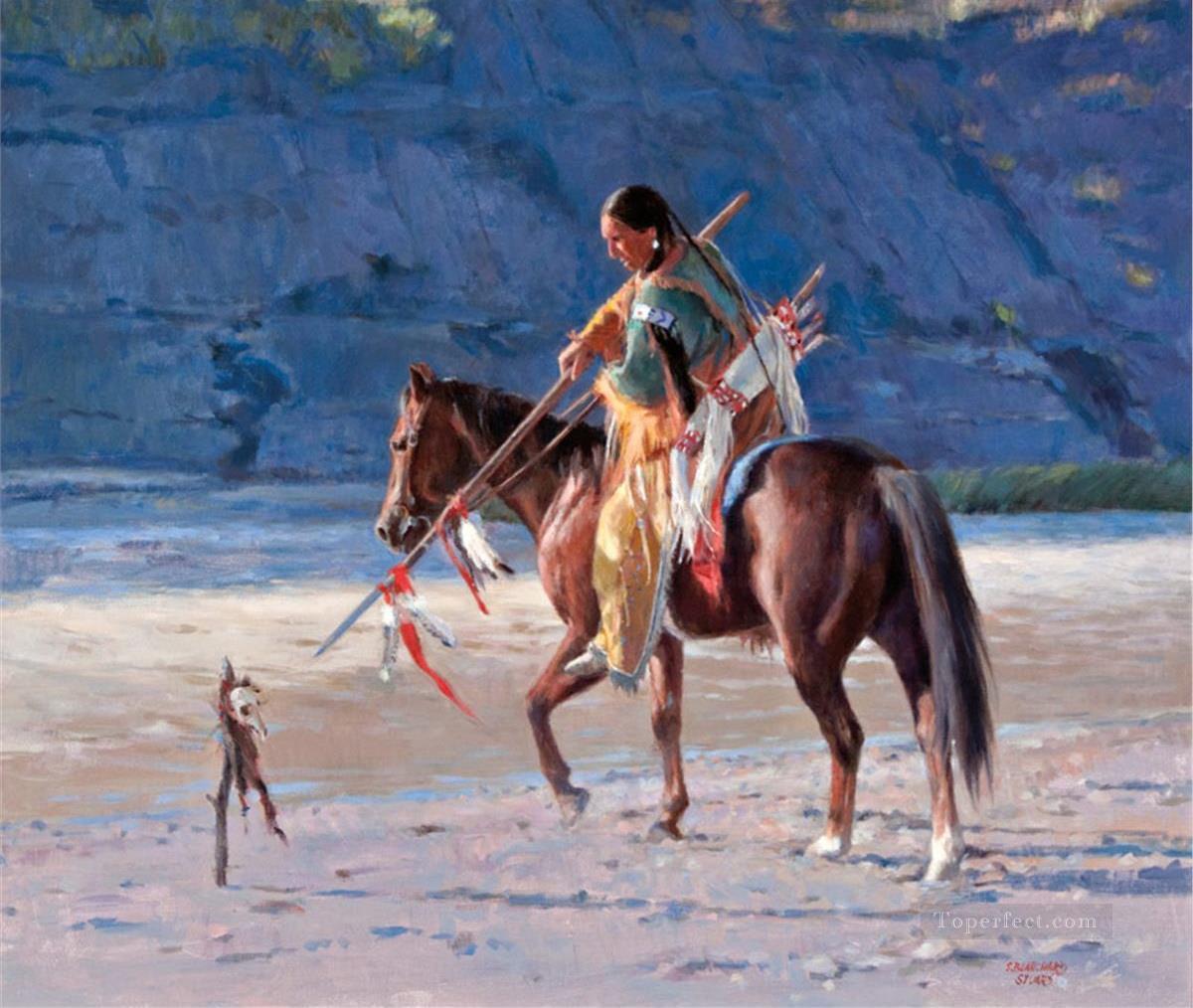 西部アメリカンインディアン 50油絵